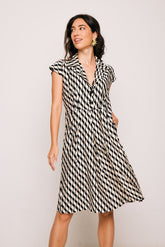 Mundaka Short Dress with Black Ribbon